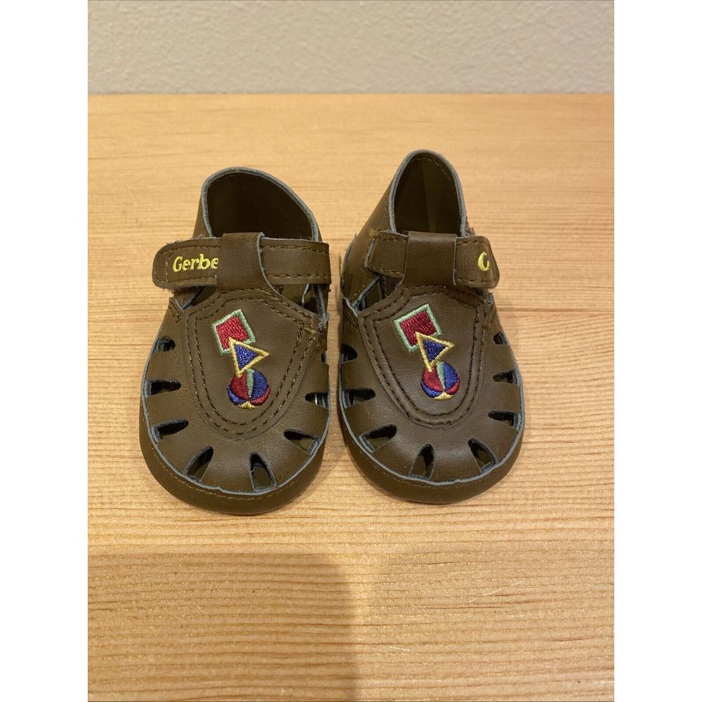 Vintage Gerber Infant‎ Shoes Crib Shoes Brown